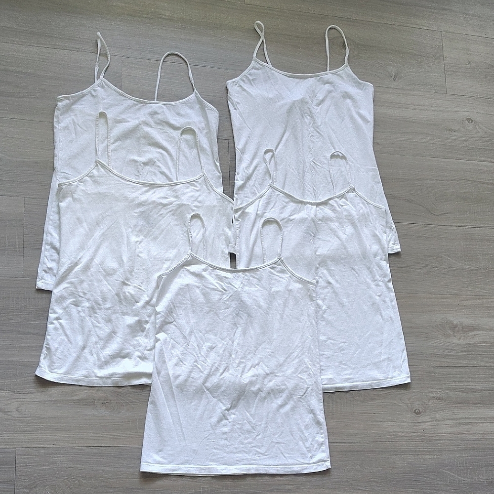 No Boundaries White Cotton Tank Tops - Pack of 5